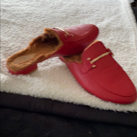 Red/ Yoki leather mules - Picture 2 of 4